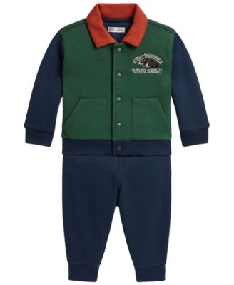 Polo Ralph Lauren детский комплект из двух предметов: флисовая куртка с длинным рукавом и брюки для мальчиков, Polo Sportsman