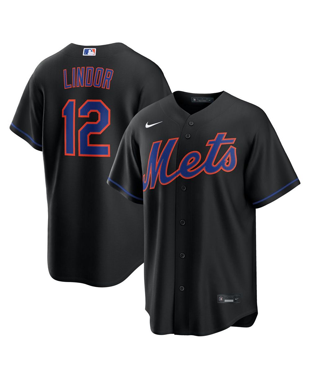 Nike Мужская джерси Francisco Lindor Black New York Mets Alternate Replica