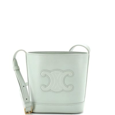 Б/у маленькая кожаная сумка Celine Small Cuir Triomphe Bucket Bag