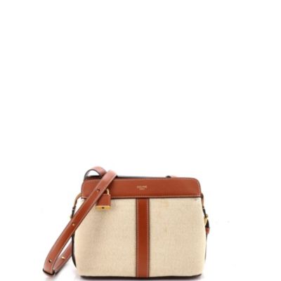 Сумка Celine Small Teen Cabas De France из кожи и канваса (б/у)