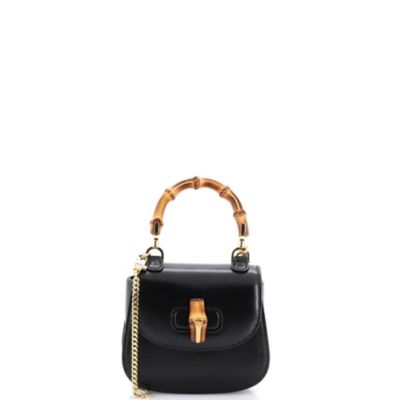 Pre-Owned Gucci Super Mini Bamboo 1947 Top Handle Bag Leather
