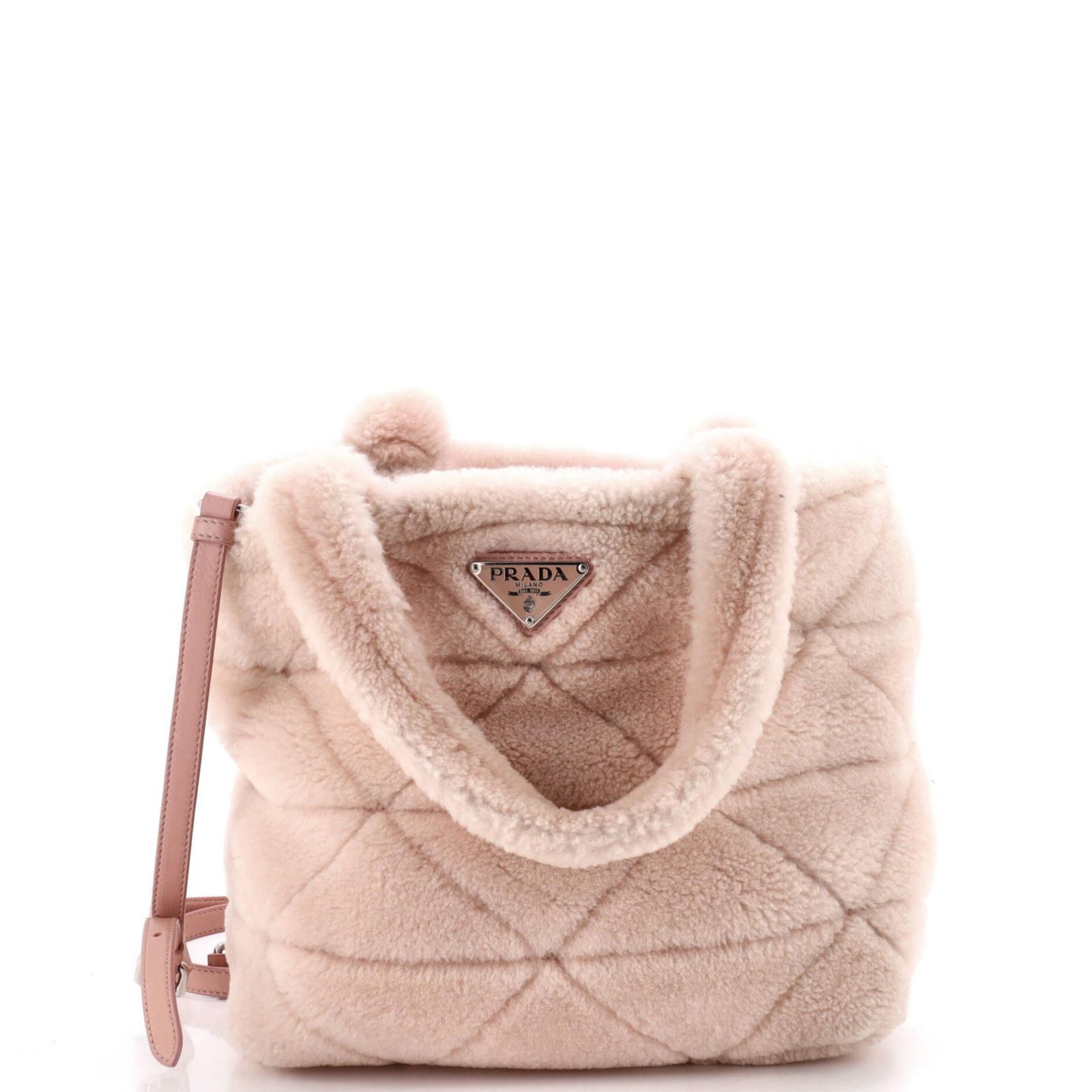 Сумка-тоут Prada Triangle Quilted Shearling (Pre-Owned)