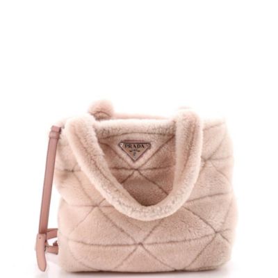 Сумка-тоут Prada Triangle Quilted Shearling (Pre-Owned)