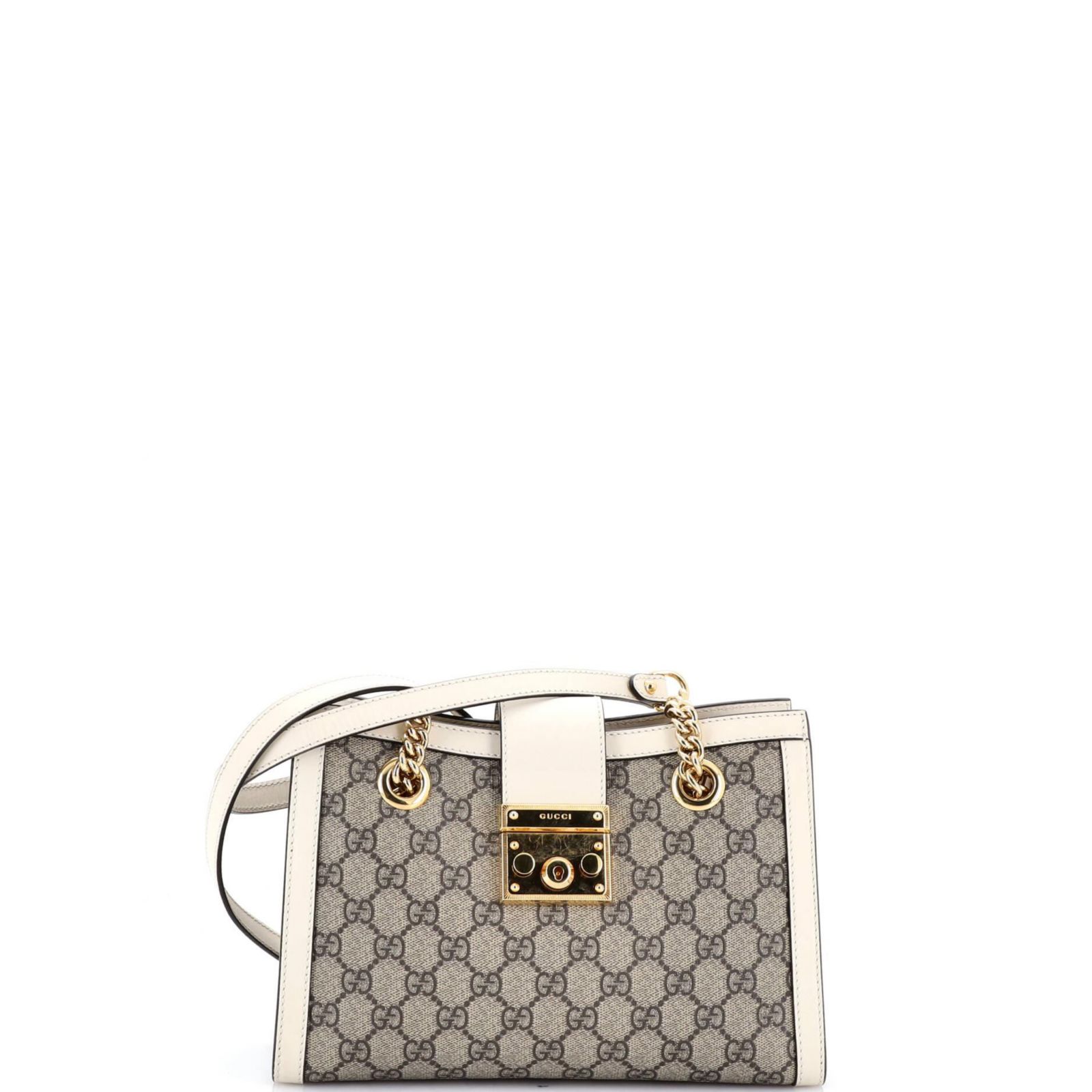 Pre-Owned Gucci сумка-тоут Small Padlock Chain, канвас GG с кожаной отделкой