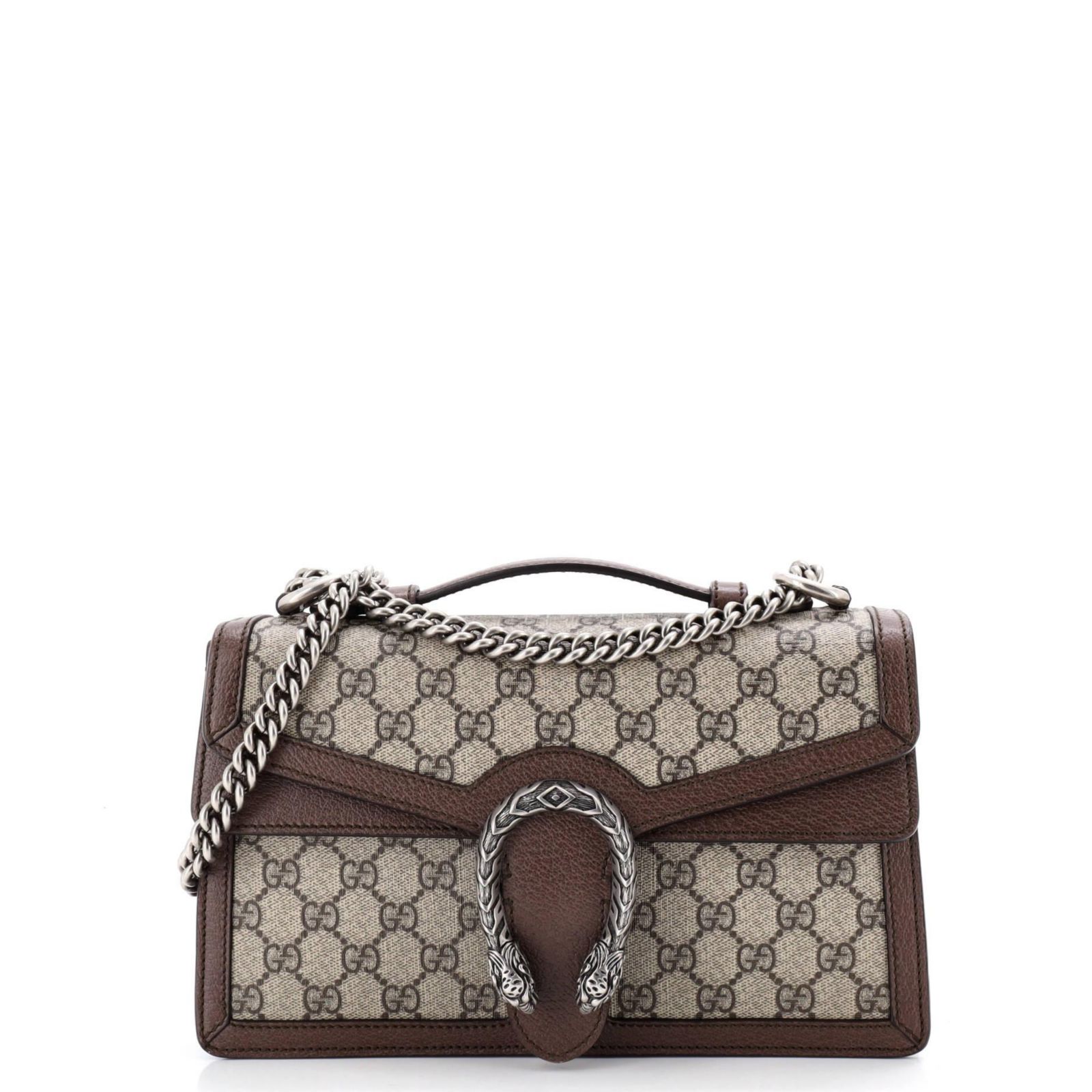 Pre-Owned Gucci Small Dionysus Top Handle Chain Bag GG Coated Canvas