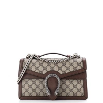Б/у Gucci маленькая сумка Dionysus с ручкой и цепочкой, GG Coated Canvas