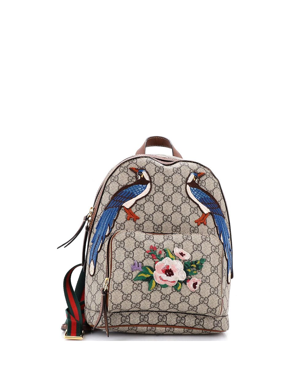 Б/у рюкзак Gucci Small Zip Pocket с вышитым принтом GG на лакированном холсте