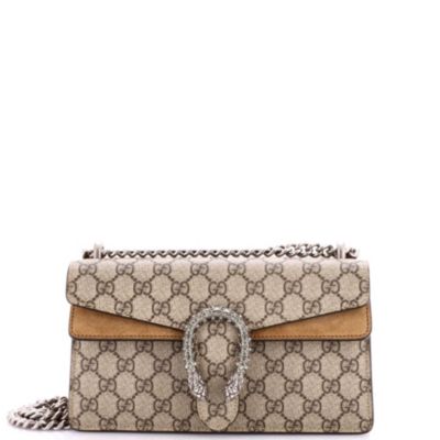 Б/у маленькая сумка Gucci Dionysus из покрытия GG Canvas с кристаллами на металле