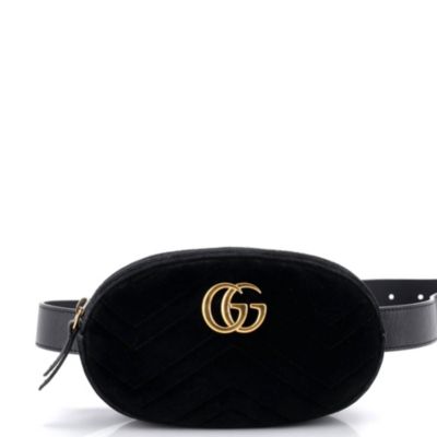 Pre-Owned Gucci GG Marmont Belt Bag Matelasse Velvet