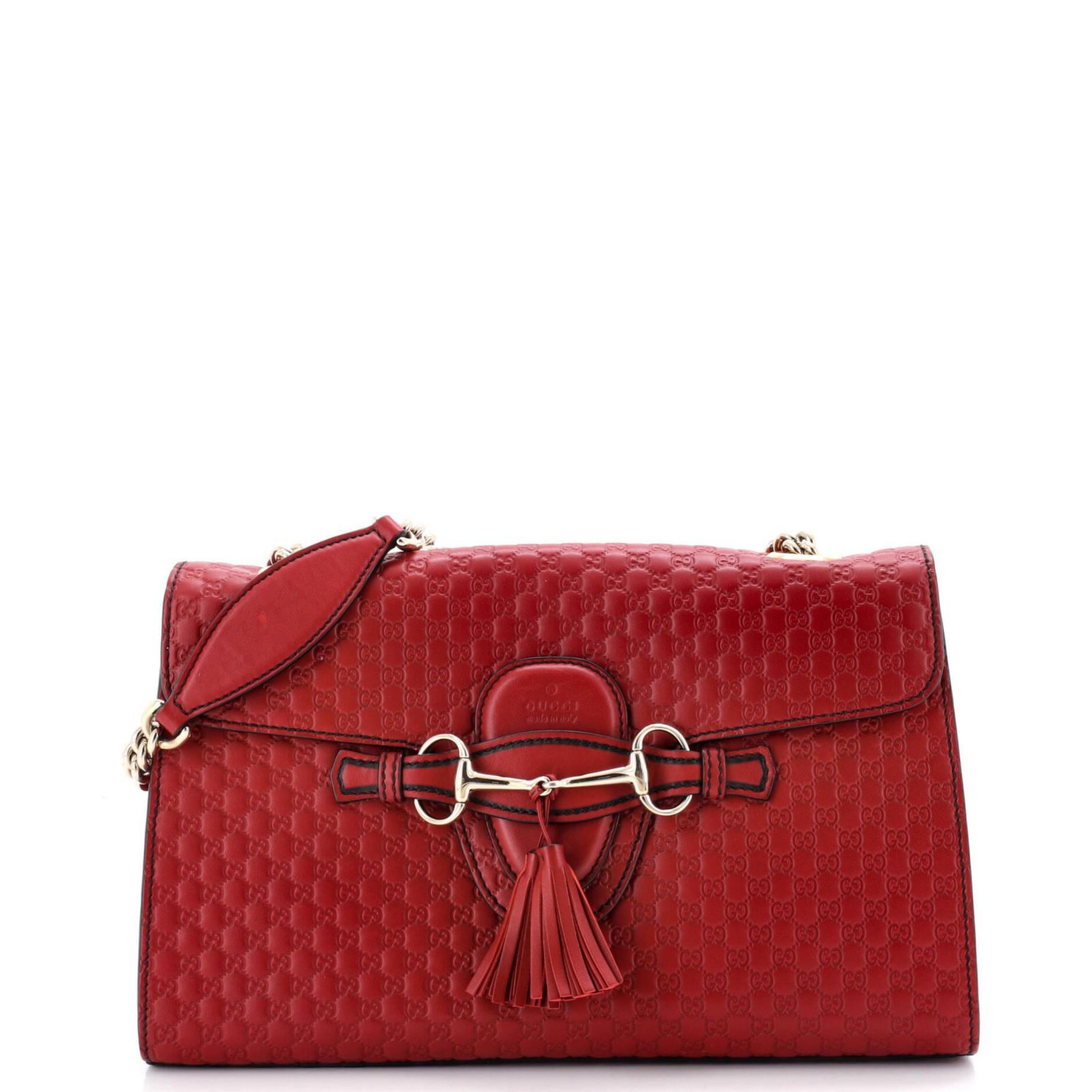 Pre-Owned Gucci средняя сумка Emily Chain Flap Microguccissima Leather