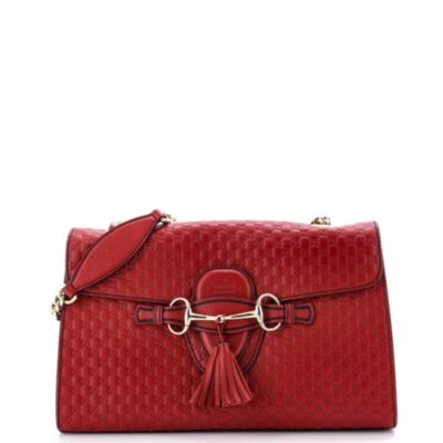 Pre-Owned Gucci средняя сумка Emily Chain Flap Microguccissima Leather