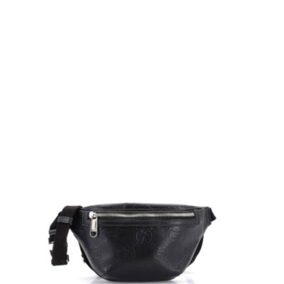 Gucci б/у маленькая поясная сумка GG Embossed Perforated кожаная