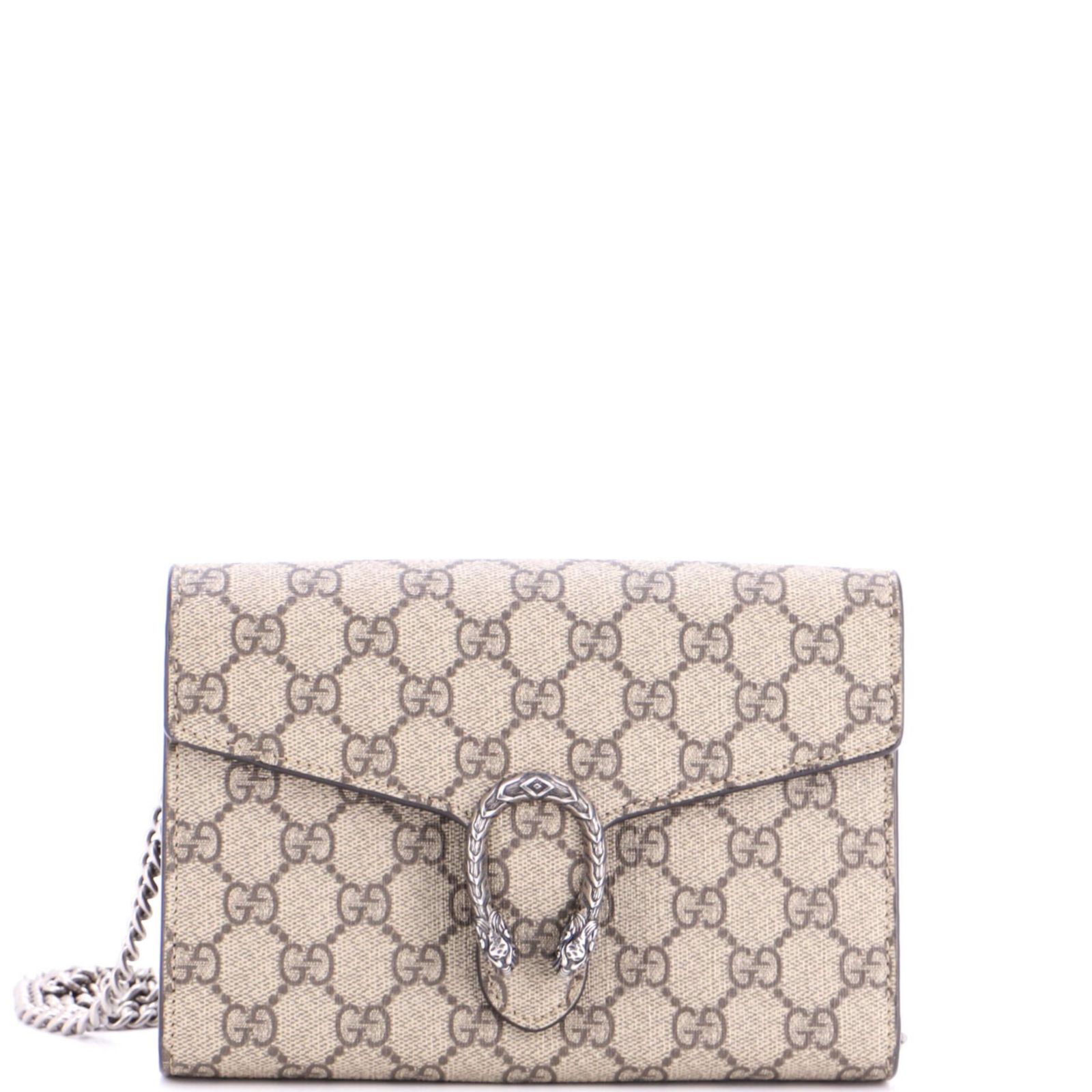 Pre-Owned Gucci Small Dionysus Chain Wallet GG Coated Canvas