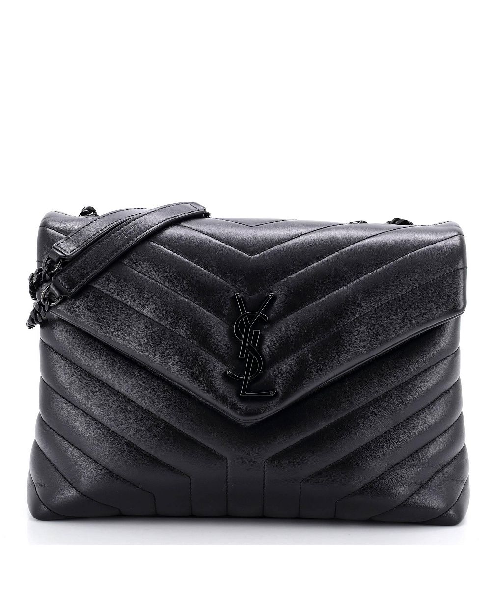 Б/у кожаная сумка Saint Laurent Large Loulou Shoulder Matelasse Chevron
