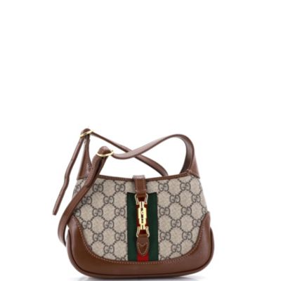 Gucci Mini Jackie 1961 б/у сумка хобо из покрытого холста GG