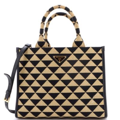 Prada б/у маленькая сумка-шоппер Symbole Jacquard