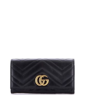 Pre-Owned Gucci GG Marmont Continental Wallet Matelasse Leather