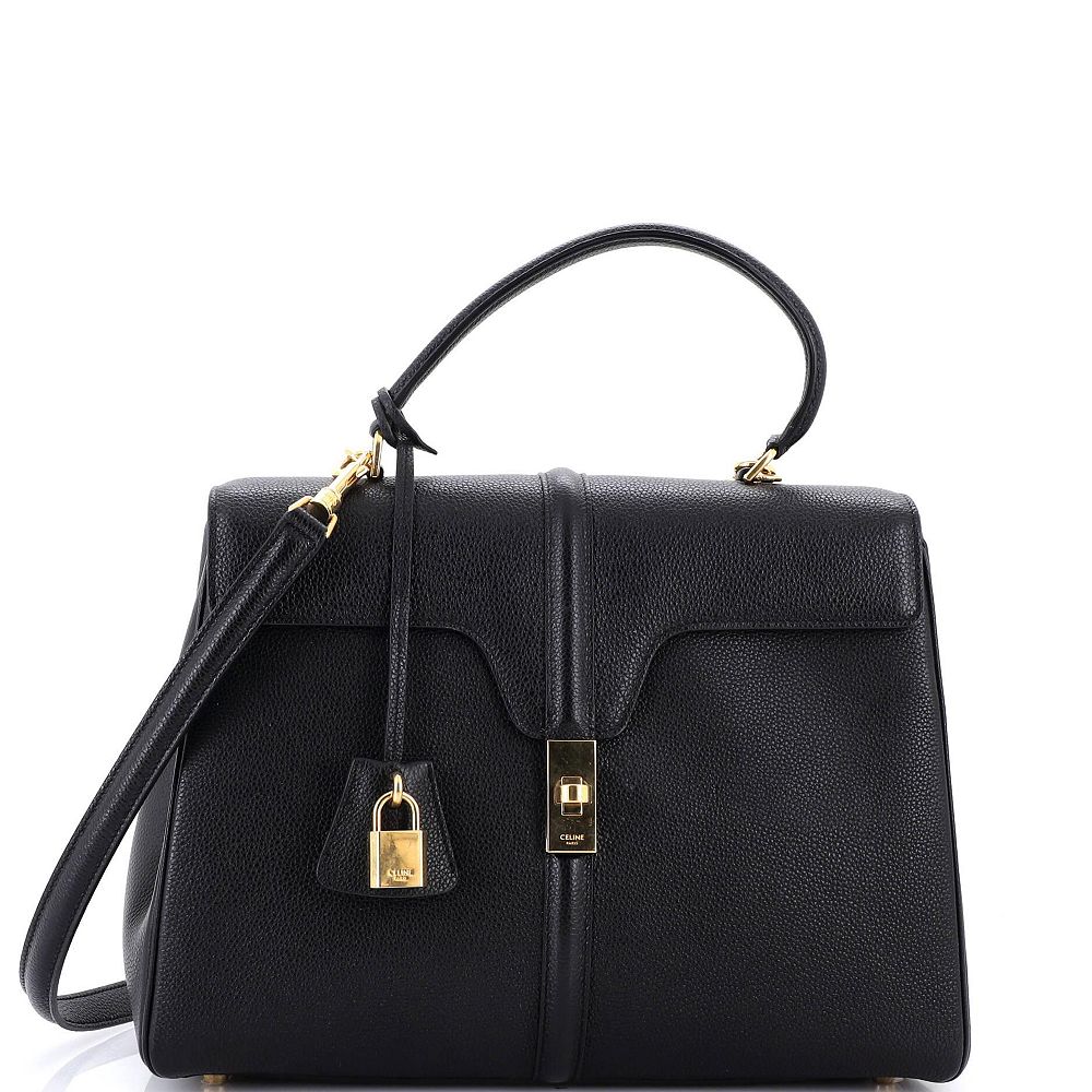 Б/у сумка Celine Medium 16 Top Handle из зернистой телячьей кожи