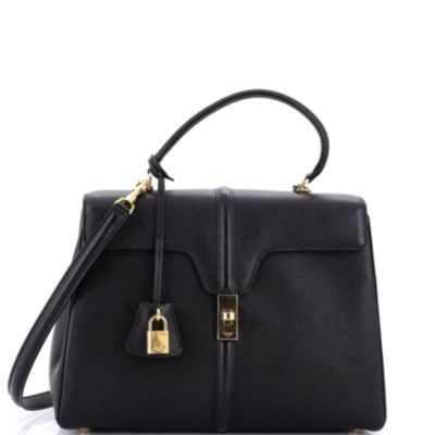 Pre-Owned Celine Medium 16 Top Handle Bag Grained Calfskin