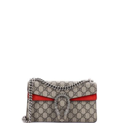 Pre-Owned Gucci Small Dionysus Bag GG Coated Canvas с кристаллами