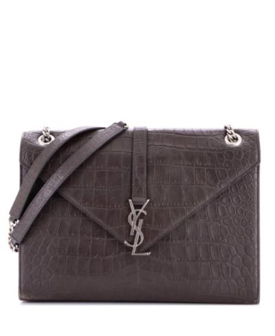 Сумка Saint Laurent Large Classic Monogram Envelope Satchel Embossed Leather Pre-Owned