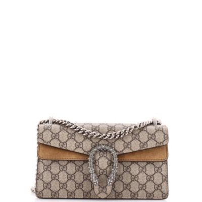 Сумка Gucci Small Dionysus GG Coated Canvas с кристаллами