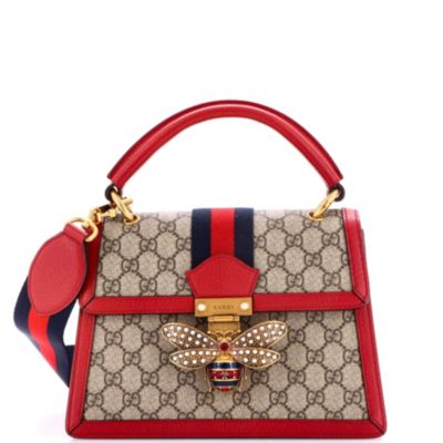 Сумка Gucci Small Queen Margaret Top Handle, покрытый холст GG с кожаными вставками, б/у