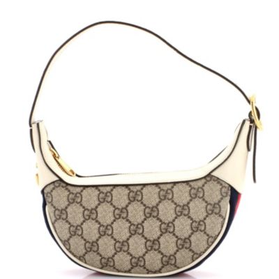 Б/у сумка Gucci Mini Ophidia Half Moon GG Coated Canvas