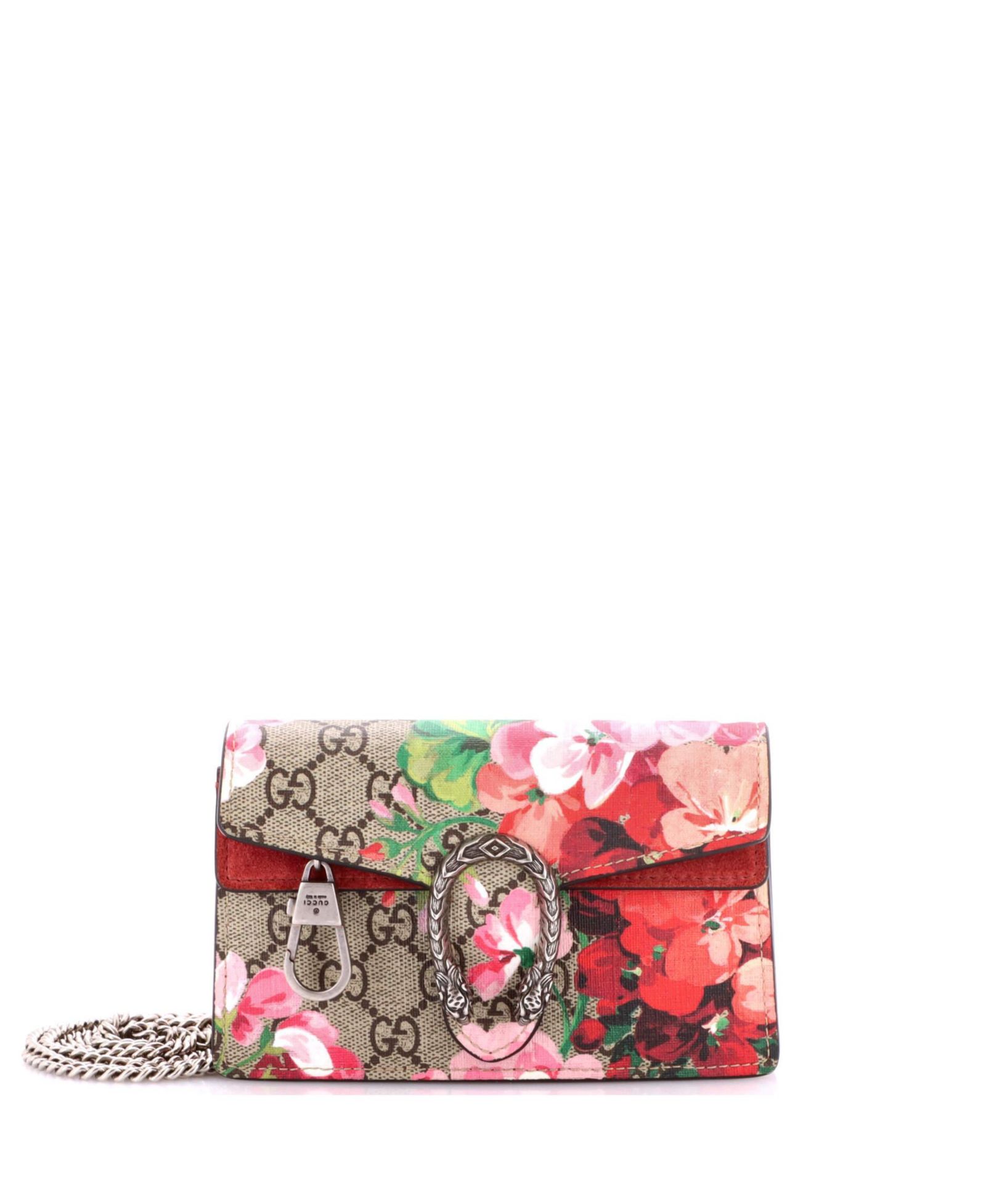 Pre-Owned Gucci Super Mini Dionysus Bag Blooms Print GG Coated Canvas