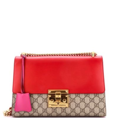 Pre-Owned Gucci Medium Padlock Shoulder Bag GG Coated Canvas and Leather