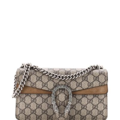 Pre-Owned Gucci Small Dionysus Bag GG Coated Canvas with Crystal Embellished Metal