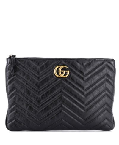 Pre-Owned Gucci клатч GG Marmont из стеганой кожи