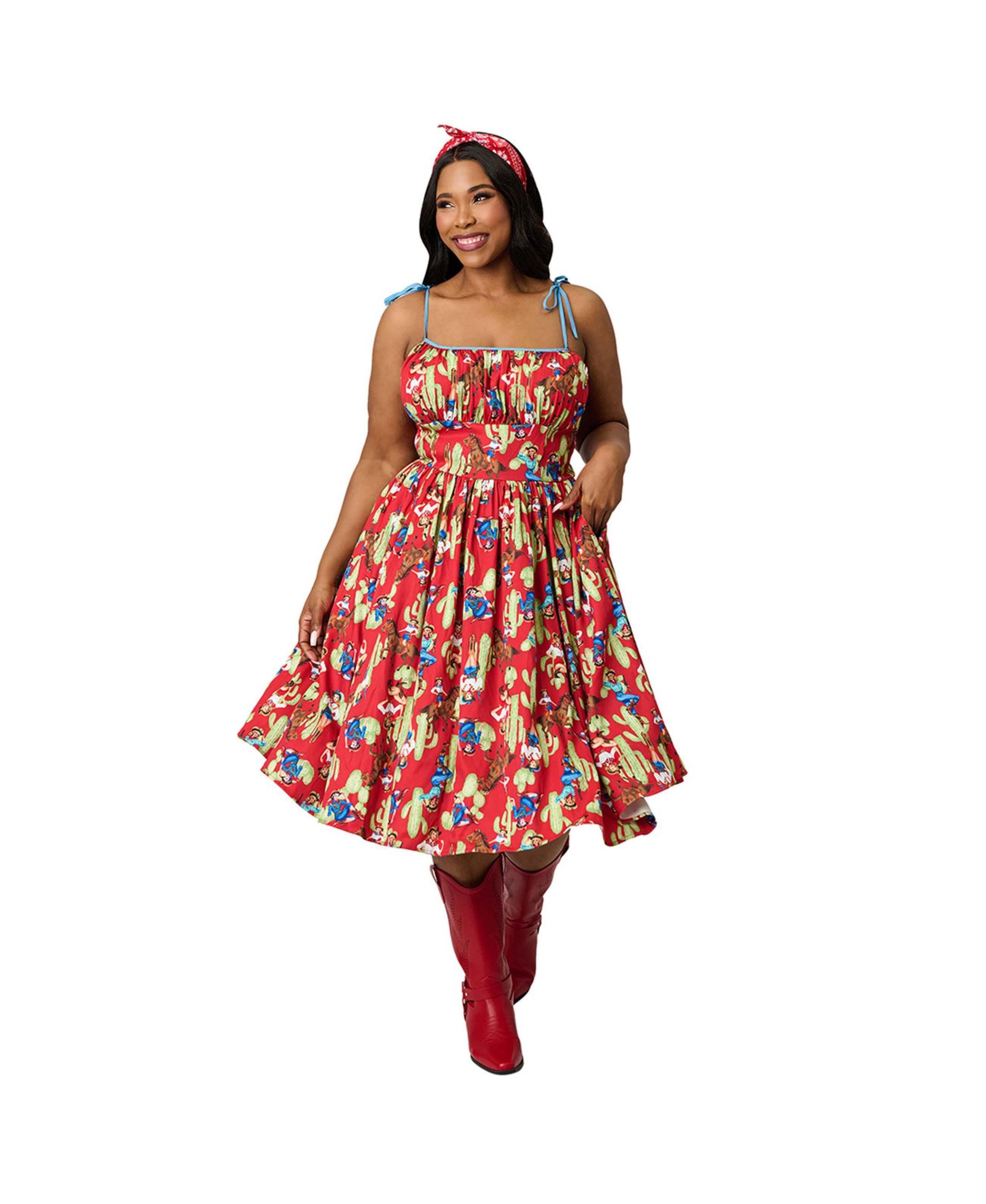 Женское хлопковое платье-свинг Unique Vintage Plus Size 1950s