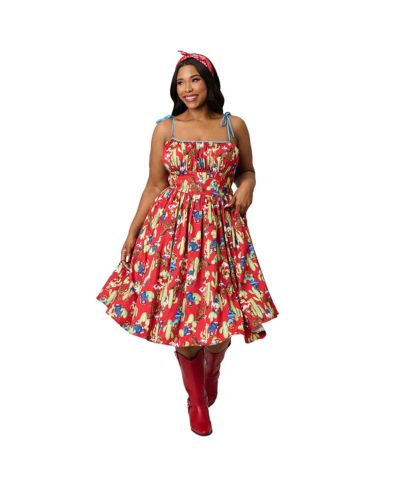 Женское хлопковое платье-свинг Unique Vintage Plus Size 1950s