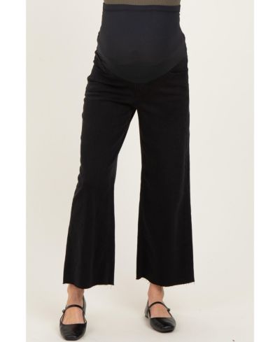 Pinkblush Women's Raw Hem Crop Wide Leg Jeans