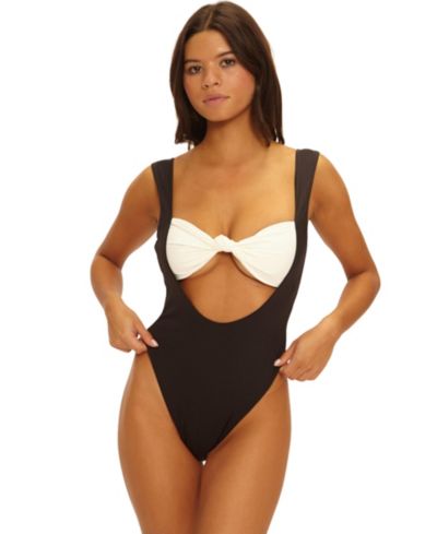 Beach Bunny Swimwear Женский закрытый купальник с принтом якорь