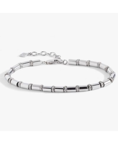 Alex and Ani браслет с трубчатыми бусинами и кристаллами