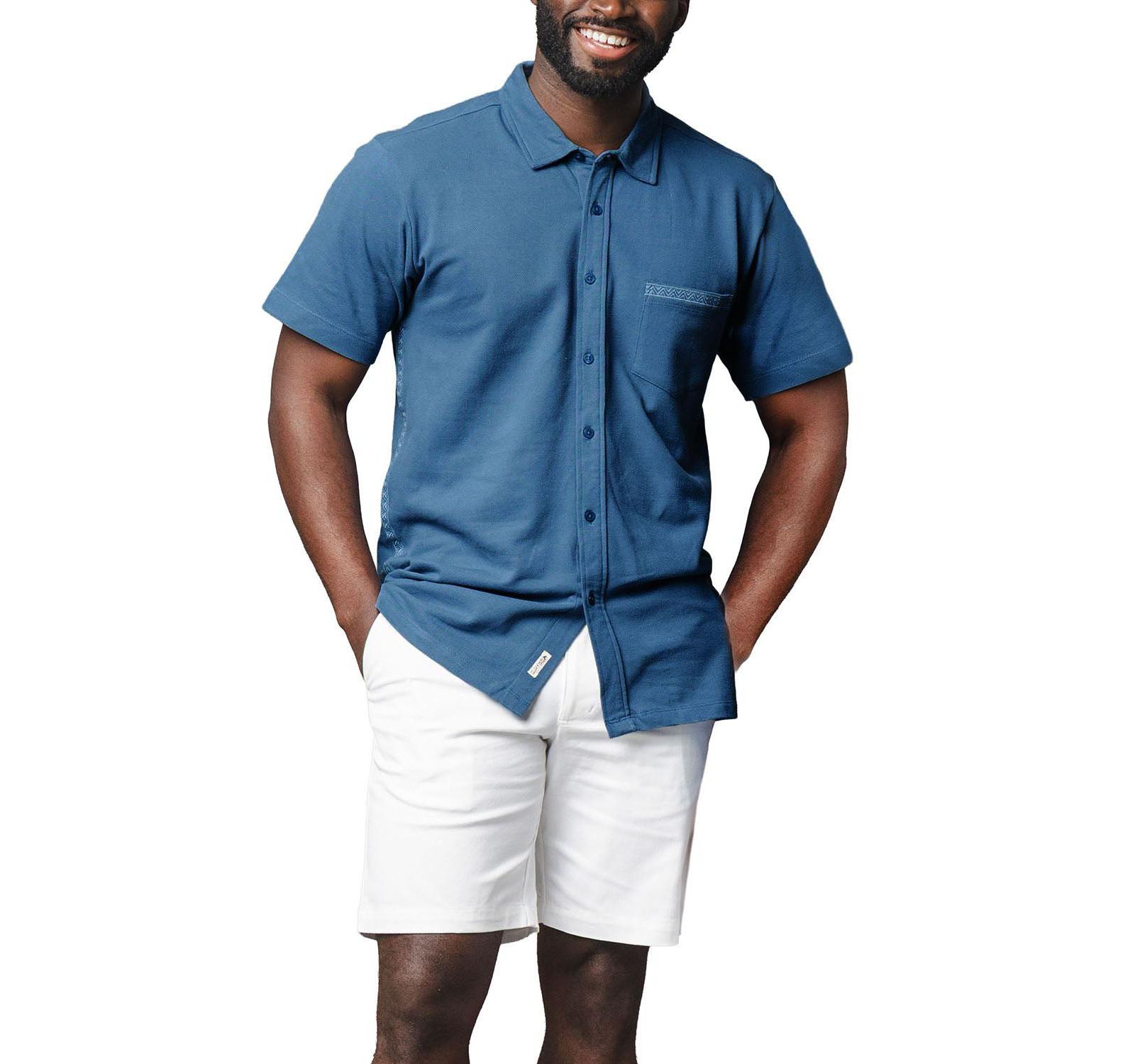 Hope & Henry Men's Hope and Henry Organic Pique Short Sleeve Shirt
