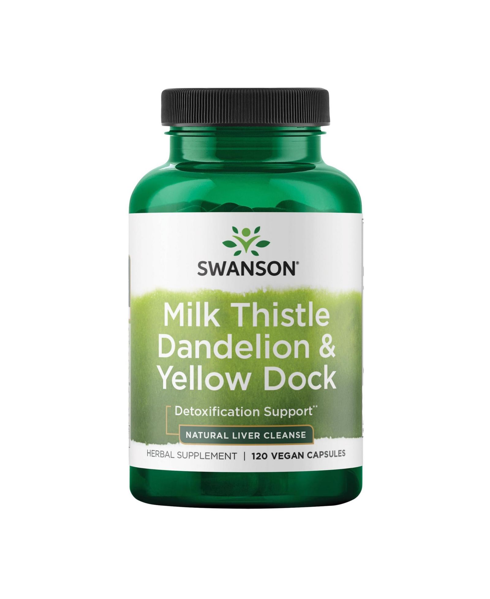 Swanson Milk Thistle, Dandelion and Dock Herbal Liver Support, Overall Health and Wellbeing, 120 Capsules, 1 Pack