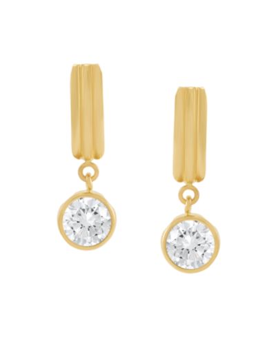 Серьги с белым сапфиром Macy's (2 ct. t.w.) в 10k Yellow Gold