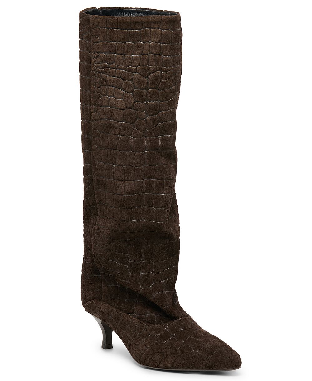 Dolce Vita Women's Roxy Snake Embossed Slouch Tall Dress Boots