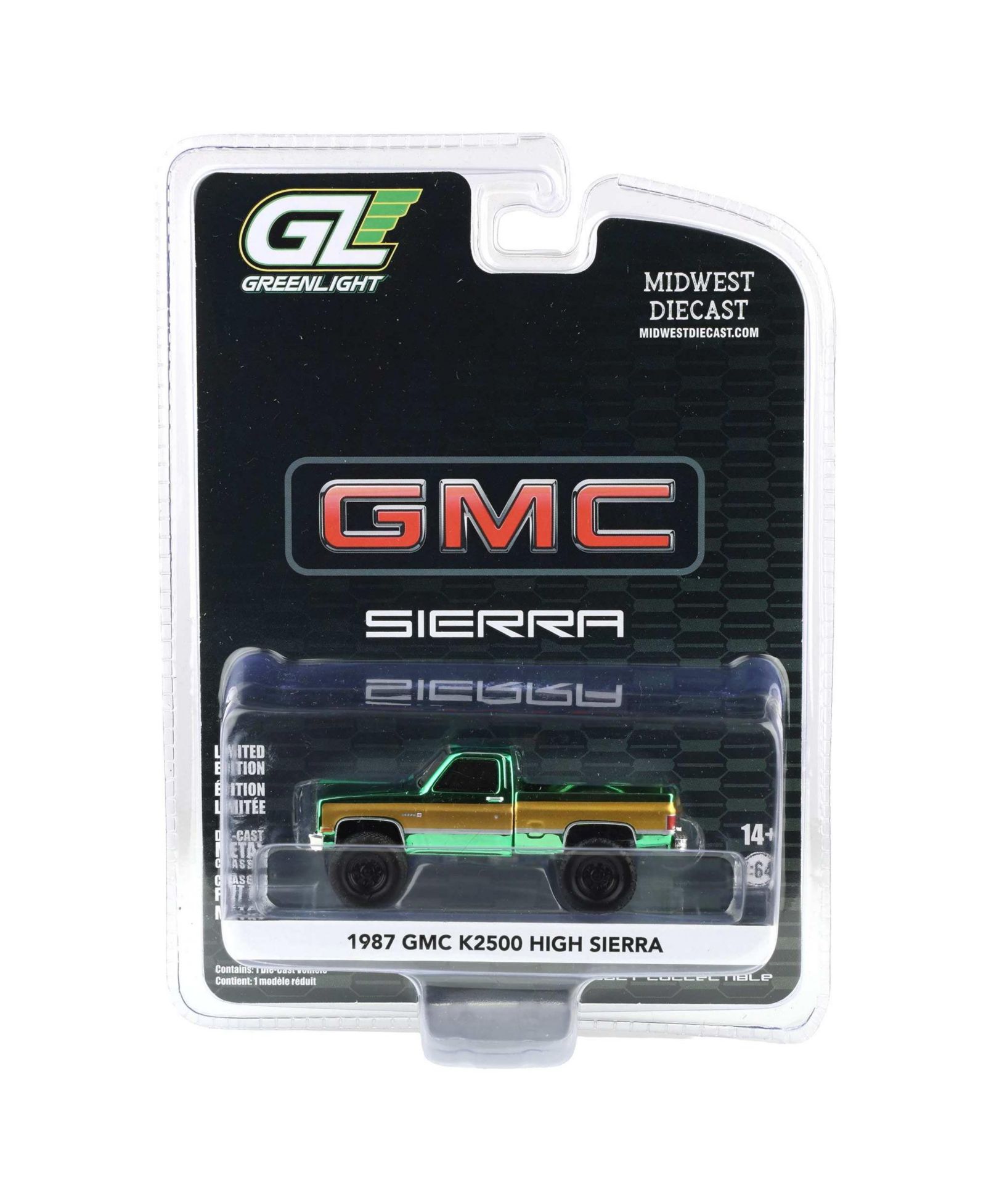 Модель Greenlight Green Chrome Chase 1/64 1987 GMC K2500 High Sierra Lifted