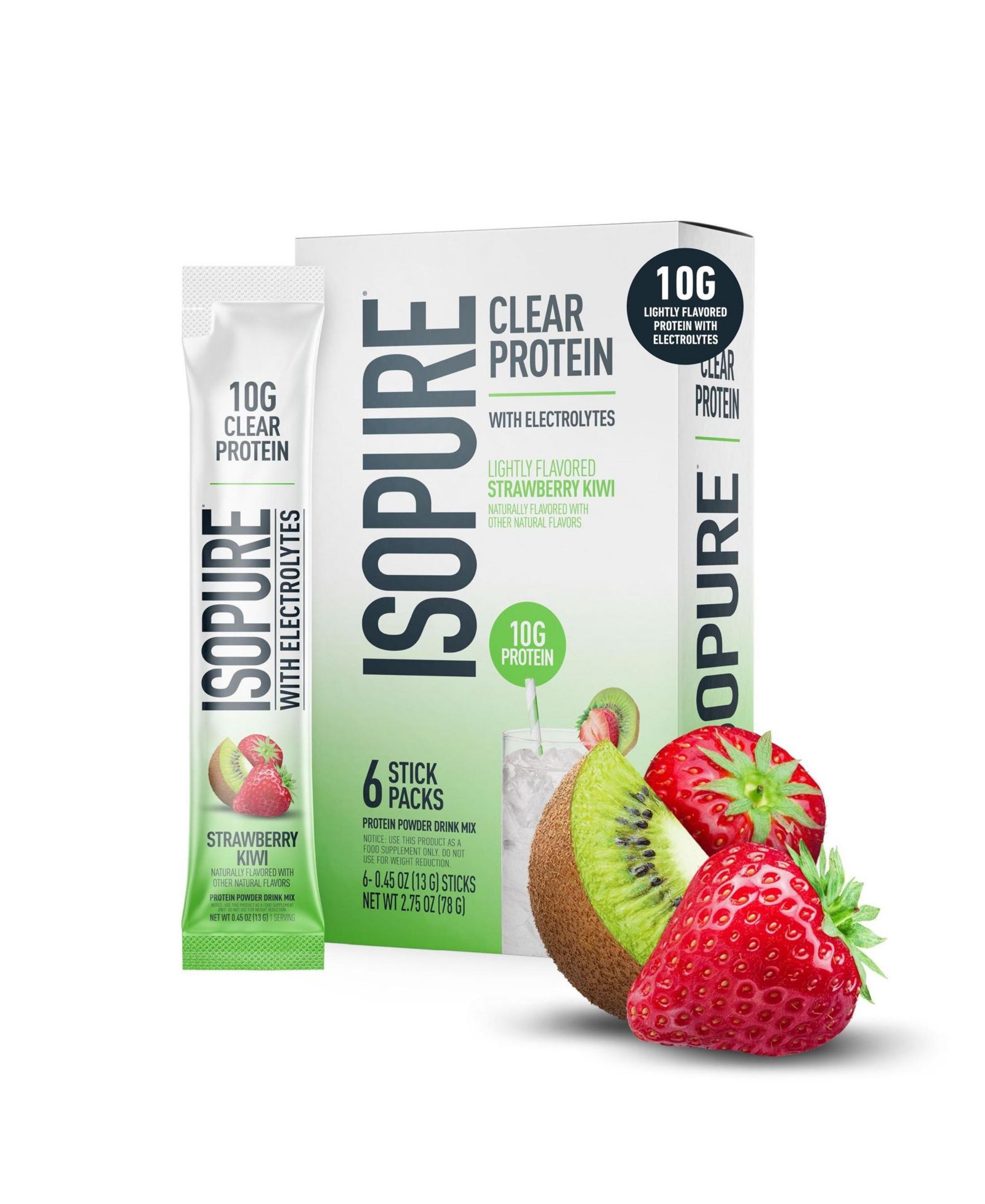Протеиновая вода Isopure Strawberry Kiwi, 6 шт