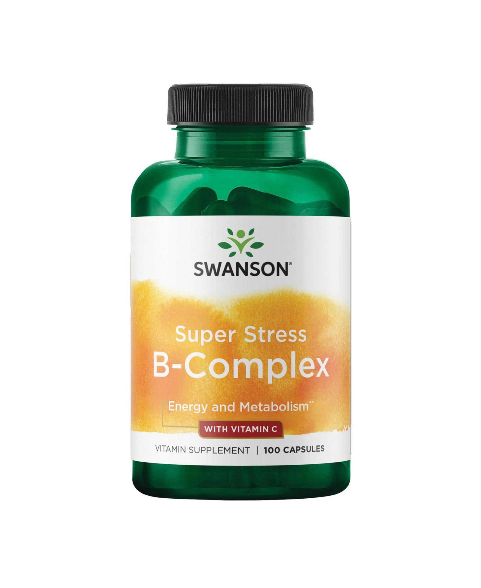 Swanson витаминный комплекс B с витамином C для снятия стресса, энергии и поддержки иммунитета, 100 капсул