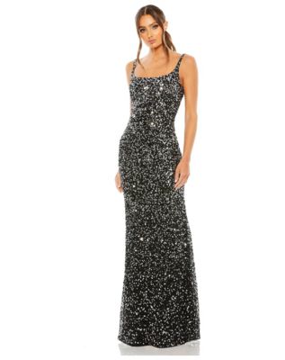 Mac Duggal женское вечернее платье с открытой спиной и пайетками, размер Petite