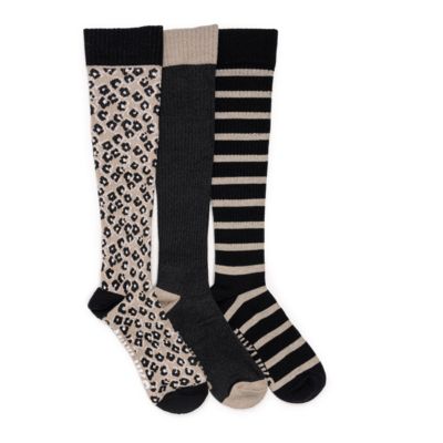 Женские хлопковые носки MUK LUKS Tall Compression Knee-High, 3 шт. в упаковке