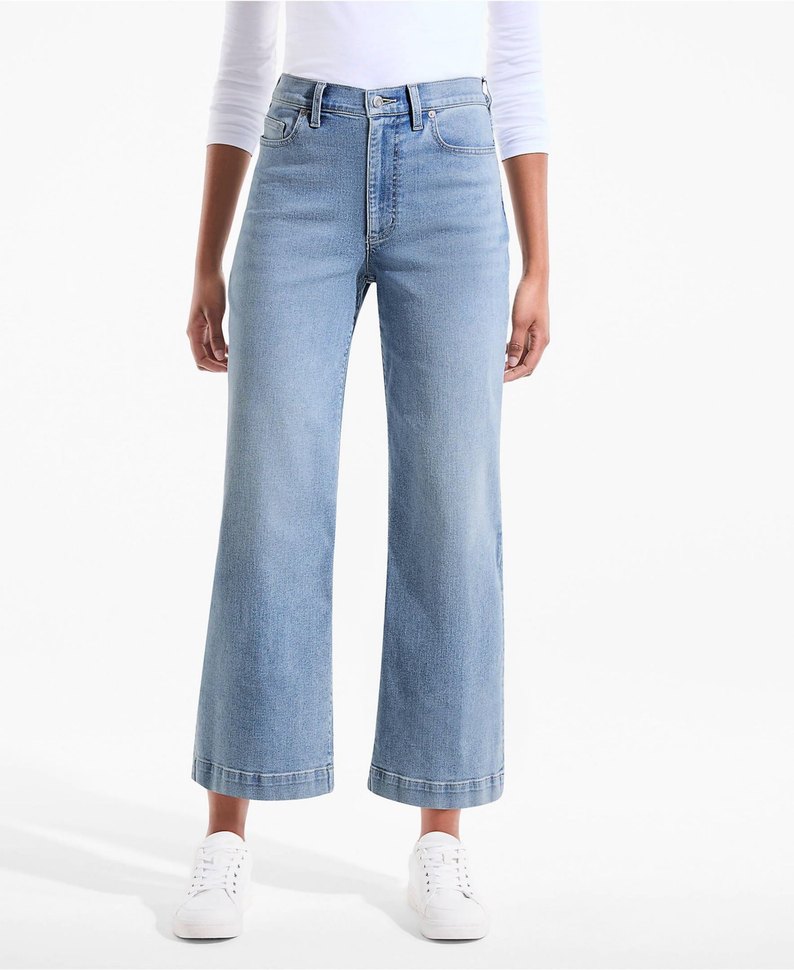 Женские джинсы Lands' End Women's Recover Denim High Rise Wide Leg Crop Jeans