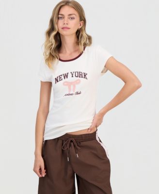 Hippie Rose молодежная футболка Y2K Graphic Ringer