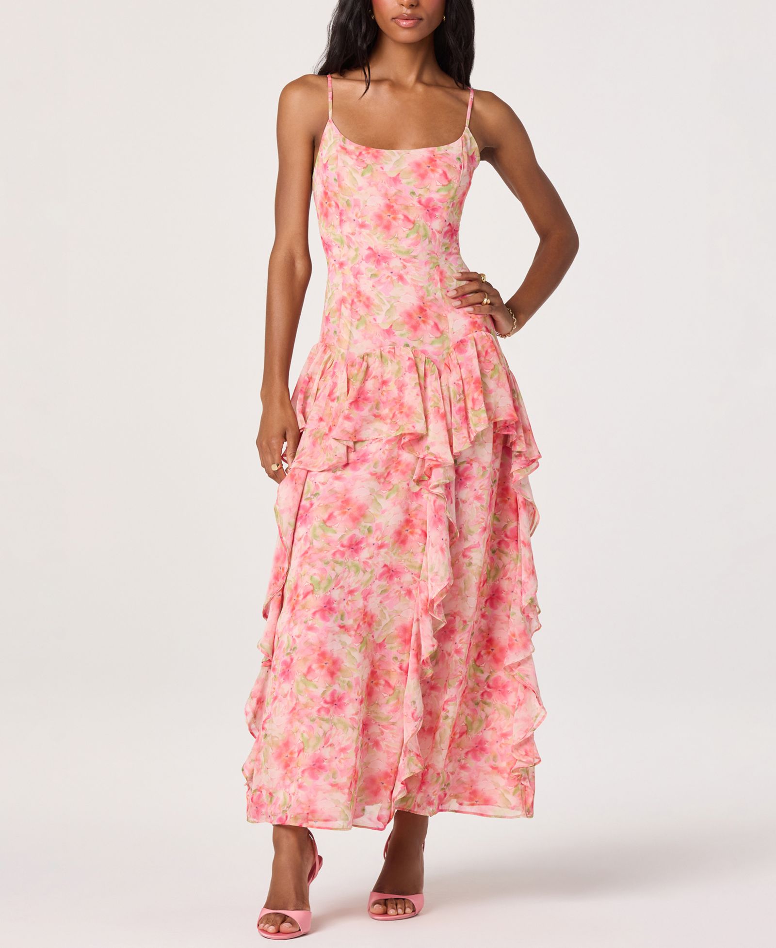 ASTR the Label Women's Livia Scoop Neck Sleeveless Maxi Dress