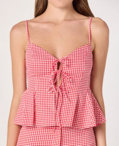 ASTR the Label Women's Alma Sweetheart Neck Sleeveless Peplum Top